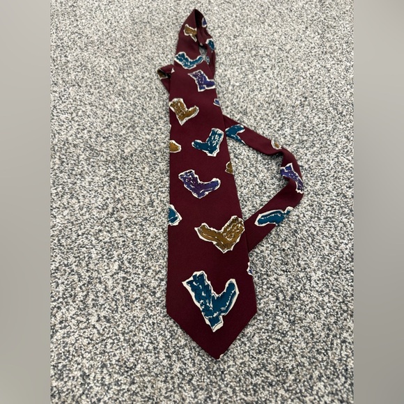 County Music Hall of Fame Cowboy Boots Western Vintage Collectable Silk Tie